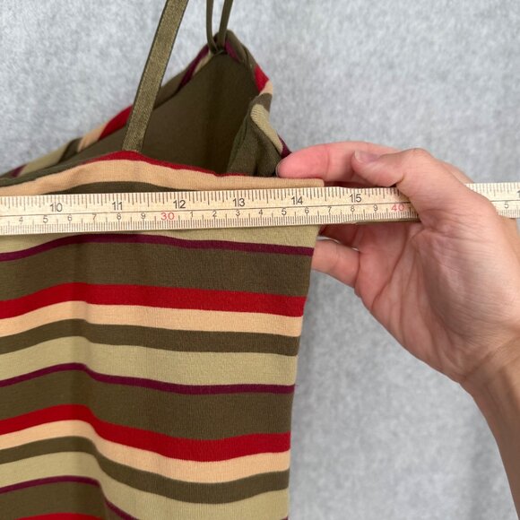 One Step Up VTG Bra Tank Top Size L Striped Crop 90s Y2K Adjustable Casual - Picture 8 of 8
